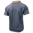 thumbnail image 4 of Men's Collared Polo Shirt Short Sleeve Contrast Trim & Pocket Casual T-Shirt Stylish & Breathable For Spring And Summer Daily Wear Tops,Blue,L, 4 of 5