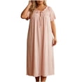 thumbnail image 2 of Asxite Womens Pajamas Casual Breathable Solid Sleeveless Loose Long Sleep Dress, 2 of 6