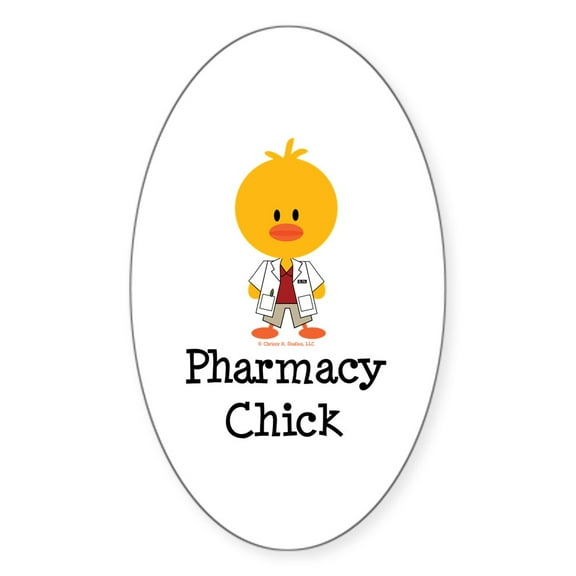 CafePress - Pharmacy Chick Oval Sticker - Sticker (Oval)