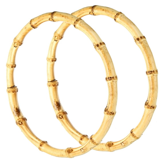 Uxcell 6.7 Inch Bamboo Purse Handles,, 2 Pcs Round Replacement Handmade Rings, Wood