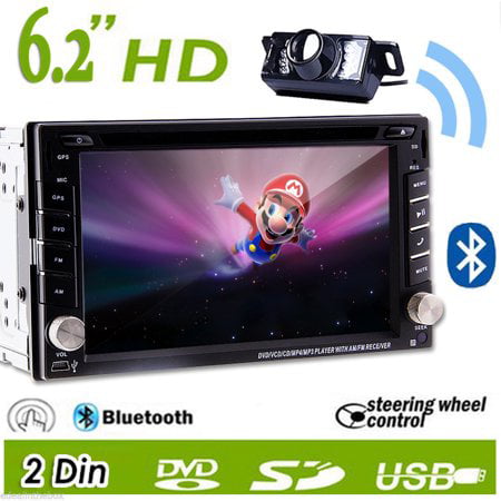 Double Din GPS 3D Map PC In Dash Car Video BT Audio Auto radio Receiver Car Stereo Audio CD DVD Player System Head Unit Sub AMP RDS Built in Rearview Camera