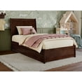thumbnail image 3 of AFI Casanova Twin Solid Wood Platform Bed with Panel Footboard and Twin Trundle, Walnut, 3 of 15