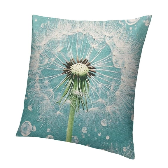 Patifu Throw Pillow Cover Flower Dandelion Floral Throw Pillow Case,Home Decor Cushion Covers for Sofa Living Room Couch Bed 12x12in