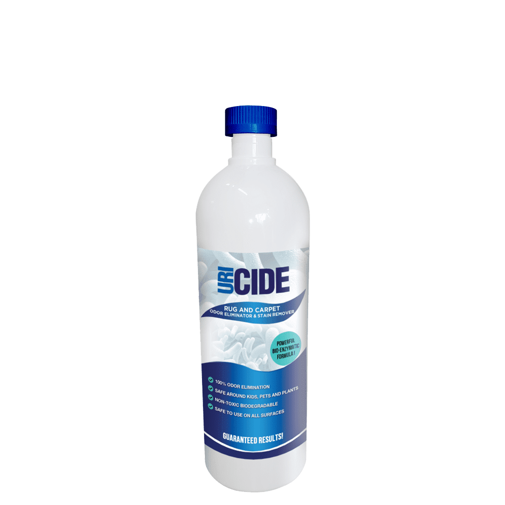 Uricide Pet Odor Eliminator & Stain Remover for Carpet and All Other Surfaces. 32 oz. Super Concentrate. Eliminates Odors & Stains Quickly and Effectively. 100% Guaranteed Results.