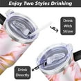 thumbnail image 5 of Pink & Gold Marble 40oz Stainless Steel Vacuum Insulated Tumbler with Lid and Straw Gifts for Mom Friend Sister Grandma, 5 of 7