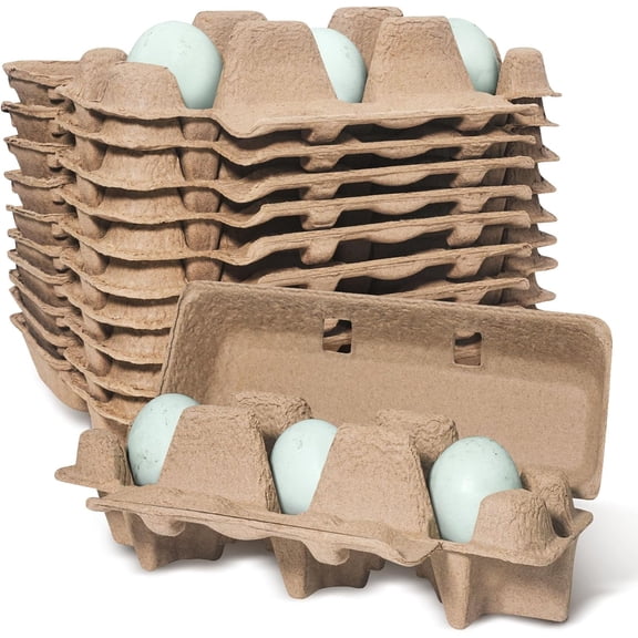 Upgraded Duck Egg Cartons, 1/4 Dozen Jumbo Egg Carton, 3 Cell Duck Egg Boxes, Blank Top, 15 Pack