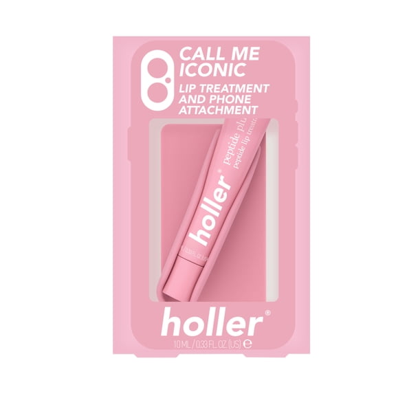 Holler Call Me Iconic Peptide Lip Gloss Treatment Set with Phone Holder, 2 Piece Set