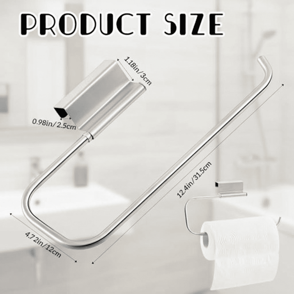 Stainless Steel Under Sink Paper Towel Holder and Dispenser, 12.4-Inch Cabinet Door Mount for Kitchen, Bathroom, Laundry Room Storage Organizer