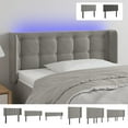 thumbnail image 3 of vidaXL LED Headboard Dark Gray 40.6"x6.3"x46.5"/50.4" Velvet, 3 of 53
