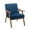 Blue, variant on Hassch Velvet Accent Armchair with Solid Rubberwood Frame and Thick Backrest, Modern Lounge Chair for Living Room, Bedroom, Home Office (Navy)