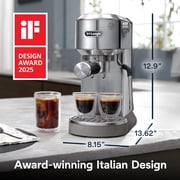 De’Longhi Dedica Duo Espresso Machine, Compact Size with Built in Frother for Latte Art, Brew Espresso, Cold Brew, Lattes & More, Stainless Steel