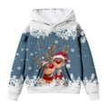 thumbnail image 4 of Byoo Toddler Girls Sweatshirts Cartoon Deer Graphic Crew Neck Long Sleeve Sweatshirt Girls Xmas Autumn Winter Holiday Hoody, 4 of 4
