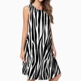 thumbnail image 2 of Zebra Black White Animal Print Dress Loose Women'S Dress Beach Dresses With Pockets Dresses For Womens, 2 of 4