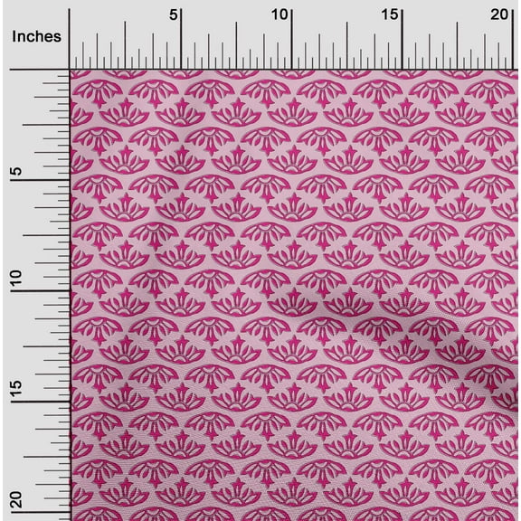 oneOone Organic Cotton Poplin Twill Fabric Floral Block Print Fabric By The Yard 42 Inch Wide