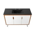 thumbnail image 4 of Sink Vanity Cabinet, Cherry White Black, Wood, Mid Century Hotel Bedroom Bathroom, Modern Contemporary HB34094, 4 of 9