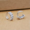 thumbnail image 4 of QQTDFG Hollowed Band Ear Cuff 925 Sterling Silver CZ Non-Piercing Earring A4474-Silver - 1 pair, 4 of 4