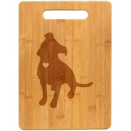 

Bamboo Wood Cutting Board Cute Pit Bull With Heart