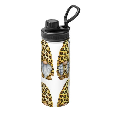 

Ocsxa Leopard Gnomes Print 18oz Stainless Steel Water Bottle Unisex Water Bottle Insulated Sports Water Cup Flask for Cold Water Drinks/Sports/Travel/Car/School