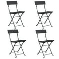 thumbnail image 3 of vidaXL Chair Outdoor Bistro Accent Folding Side Chair Poly Rattan and Steel, 3 of 63