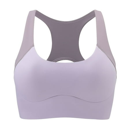 Ramiter Sexy Lingerie for Women Fitness Dry Running with String Quick Woman Size Underwear Bras Shockproof Large S Purple