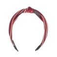thumbnail image 4 of Unique Bargains 1 Pc Grace Stripe Pattern Wide Cross Knot Headbands for Women Wine Red, 4 of 6