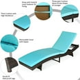 thumbnail image 6 of Spaco Patio Folding Adjustable Rattan Chaise Lounge Chair with Thick-Upholstered Cushion, Lounge Chair with 5-Level Adjustable Backrest, Lounge Chair for Outdoor as Backyard, Poolside, Turquoise, 6 of 9
