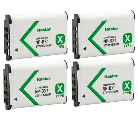 Kastar 4-Pack NP-BX1 Battery Replacement for Sony NP-BX1 NPBX1, Type X, X-Series Rechargeable Battery Pack, Sony BC-CSX, BC-CSXB, BC-TRX, ACC-TRBX Charger