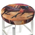 thumbnail image 3 of KLL a herd of horses Round Bar Chair Cushion Cover,Bar Stool Protector with Elastic, Soft Washable-14 inch, 3 of 7