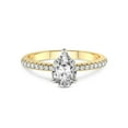 thumbnail image 3 of 3 Carat IGI Certified Pear Shape Lab Grown Diamond Engagement Ring | 14K Yellow Gold | Etienne Secret Halo Lab Diamond Ring | FG-VS1-VS2 Quality Friendly Diamonds, 3 of 5