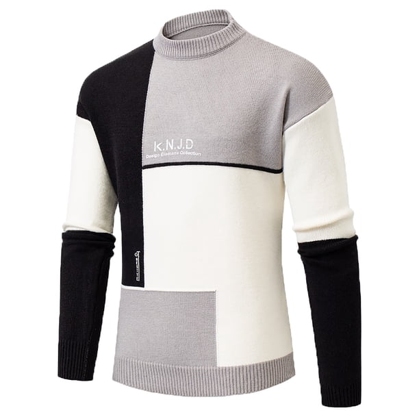 Gibobby Suéter cuello redondo hombre Sudadera de Cuello Redondo, Sudadera de Forro Polar para Hombre, Ropa teñida Sudadera para Hombre(Gris,Grande)