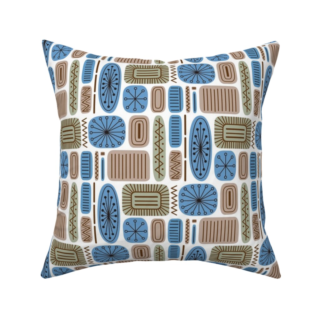 Mid Century Modern Geometric Throw Pillow Cover w Optional Insert by Roostery