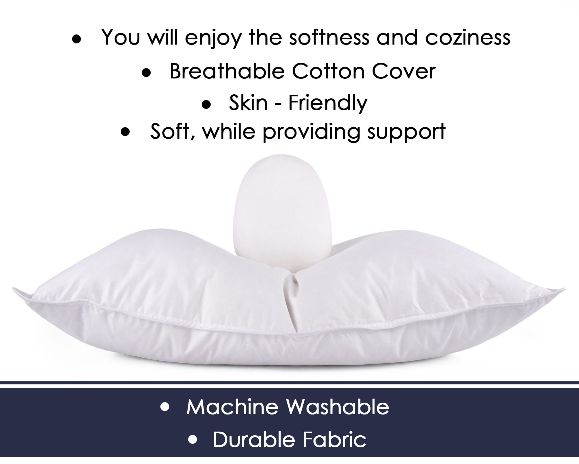 Organic Club Queen Size Duck Down Feather Bed Pillow, 1 Count