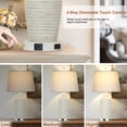 thumbnail image 5 of Cinkeda Set of 2 Dimmable Touch Control Table Lamps with USB-C & AC Outlet, 25-inch Retro Resin White Jar Lamps for Bedroom Nightstand, Living Room, 5 of 7