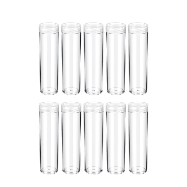 VONKY 10 Pcs Tubes Étui de Protection pour Collection avec Couvercle à Vis Transparent 22.25mm