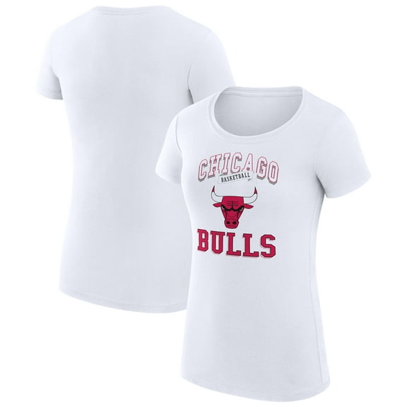 Women's G-III 4Her by Carl Banks White Chicago Bulls Super-Slim Fit Lightweight Team Logo T-Shirt