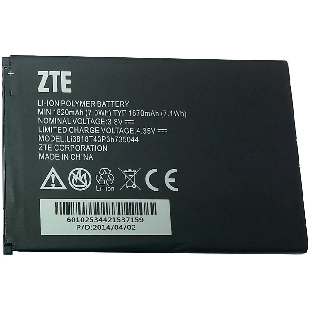 Replacement ZTE Cell Phone Liion Polymer Battery Li3817T43P3h735044