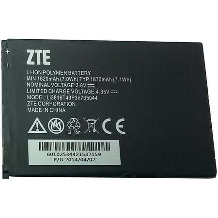 Replacement ZTE Cell Phone Li-Ion Polymer Battery Li3817T43P3h735044 1820mAh 7.0Wh For ZTE Z730 Concord 2 Avid 4G N9120 Force N9100 ZTE Radiant Z740 At&t Compel Z830 At&t Sonata Z995 OEM Battery