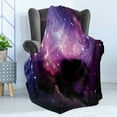 thumbnail image 4 of Space Soft Flannel Fleece Throw Blanket, Futuristic Nebula Dust Cloud on Milky Way Cosmos Dark Matter Energy Interstellar, Cozy Plush for Indoor and Outdoor Use, 70" x 90", Purple Blue, by Ambesonne, 4 of 5