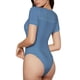 thumbnail image 2 of Fotbe Blue Gingham Body de Mujer con Cuello Redondo y Mangas Cortas, Sin Mangas Ajustado, Suave, Cómodo y Básico-X-Large, 2 of 7