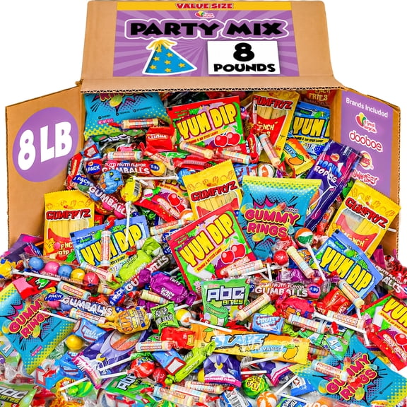A Great Surprise Assorted Candy Mix, 8 lb Bulk Individually Wrapped Candy Variety Pack for Parades, Piñatas, Goodie Bags, Candy Bowls & Party Favors