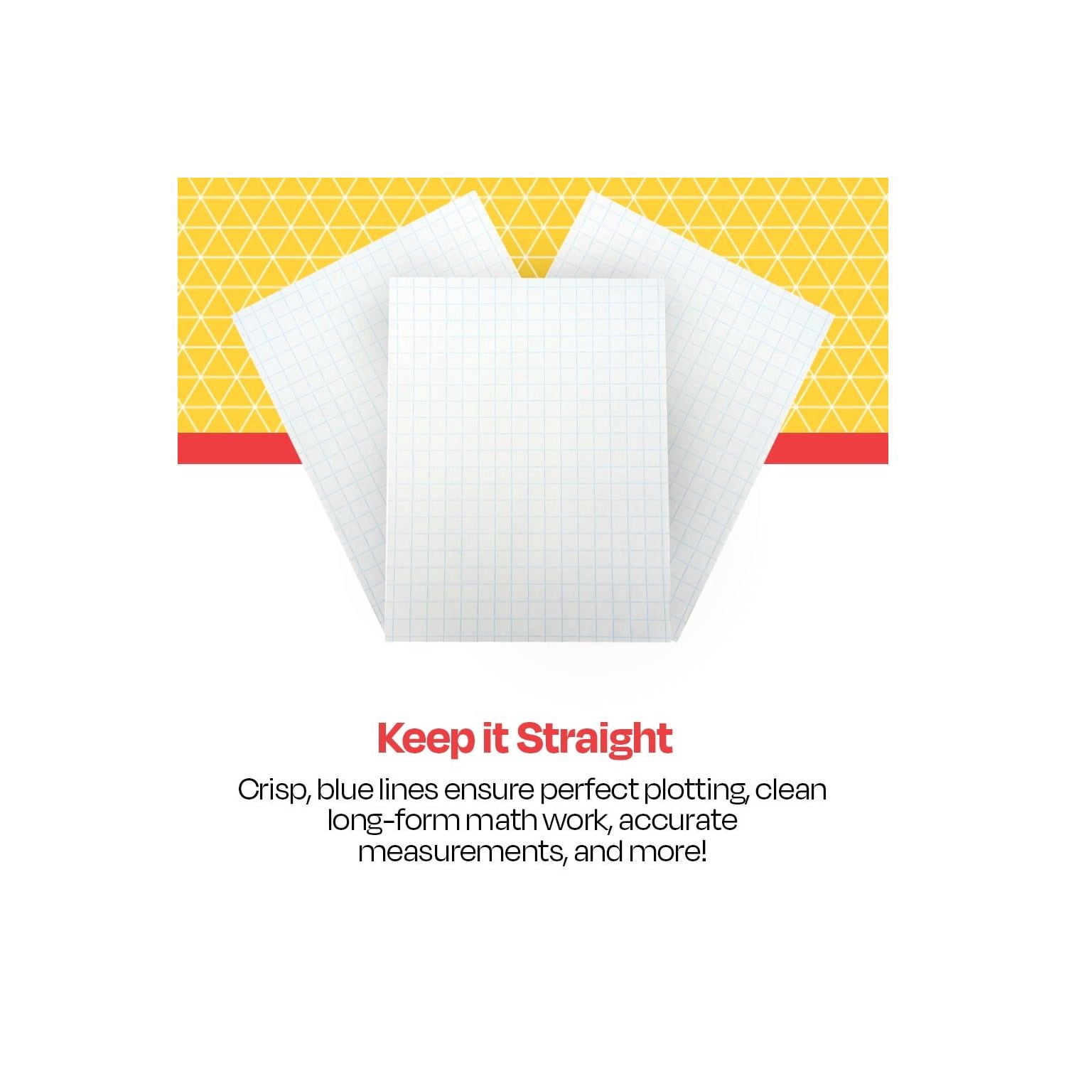School smart 8-1/2 x 11 inch graph paper, 500 sheets, 1/2 inch ruled,  double-sided, white - walmart.com