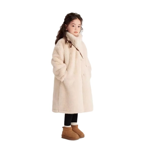 Teen Winter Coat Girls White Girls Fluffy Jacket Jacket Girls Cozy Warm Winter Clothes Winter Coat for Girls 10-11 Years