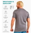 thumbnail image 2 of Merino.tech Mens Lightweight Merino Wool Short Sleeve T-Shirt Medium, Perfect Grey, 2 of 7