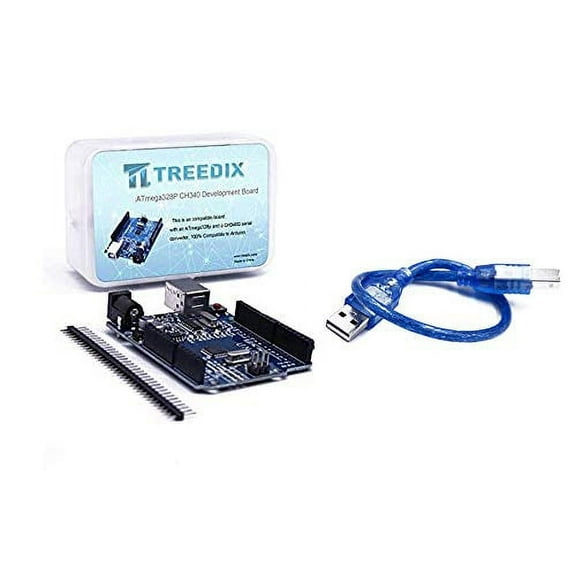 Treedix ATmega328P CH340 Development Board Compatible with Arduino UNO R3 Board Kit for Starter with Cable