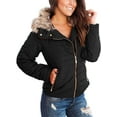 thumbnail image 3 of luvamia Women Puffer Jacket Parka Coat Pockets Quilted with Faux Fur Lapel, Size S-2XL, 3 of 8