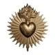 thumbnail image 1 of Placa de pared de los Sagrados Corazones, estatua gótica, decoración de resina, arte para el hogar, figura católica dorado, 1 of 9