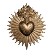 deevoka Sacred Hearts Wall Plaque Art Home for Living Room Housewarming Gifts Kitchen golden