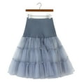 thumbnail image 1 of Idoravan Women's Basic Versatile Skirt Clearance Womens Fashionable Summer Retro High-waisted Gauze Puffy Skirt Party Skirt, 1 of 6