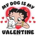 thumbnail image 2 of Junior's Betty Boop My Dog Is My Valentine Graphic Tee White 2X Large, 2 of 3