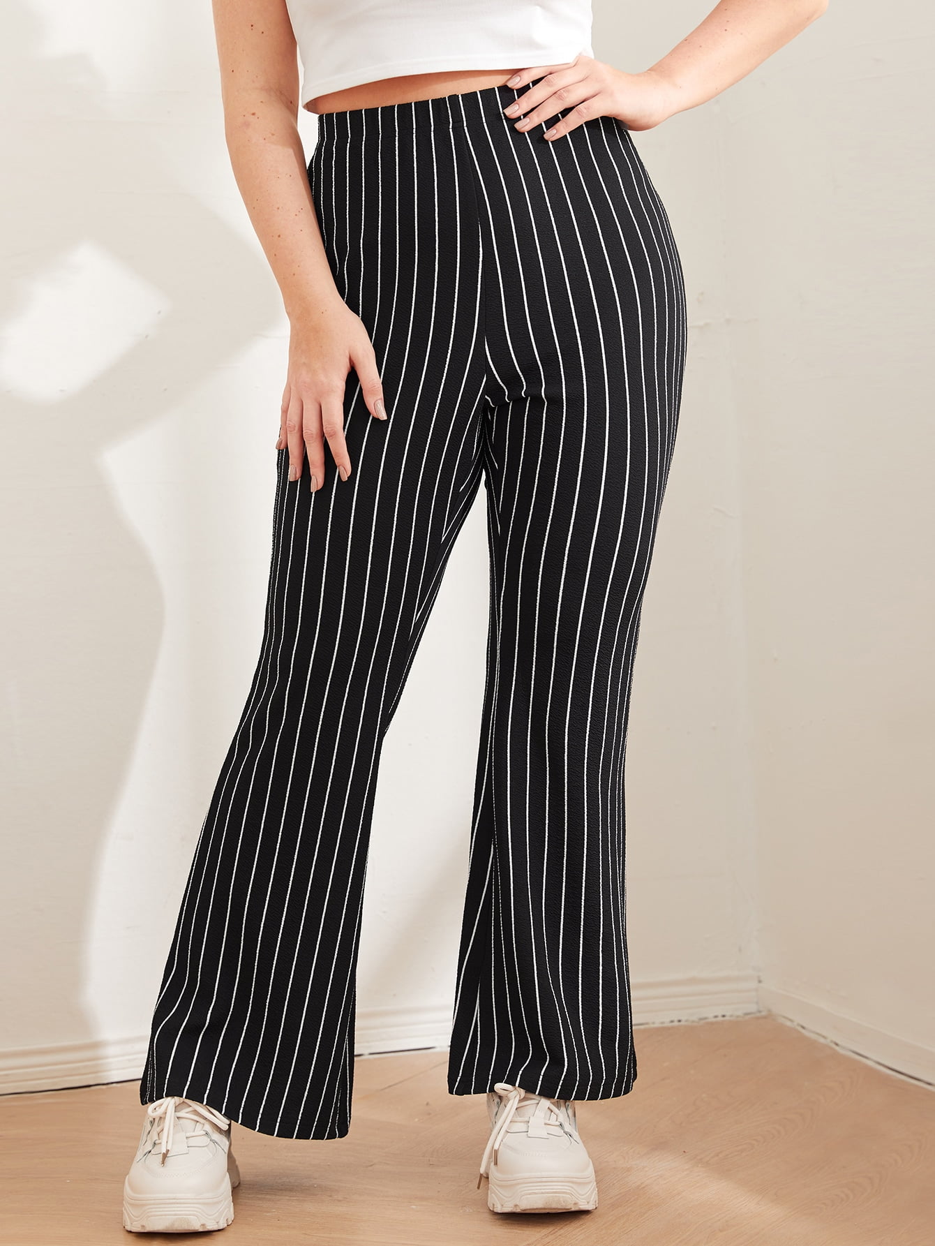 Flare Leg Striped Pants - Walmart 